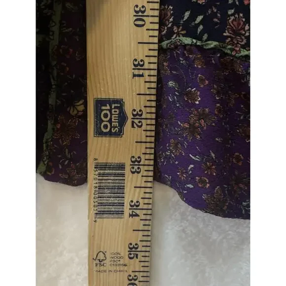 Veronica Beard Xanita Dress Womens 10 Multi Floral Mini Button Down Peasant Boho - Picture 10 of 16